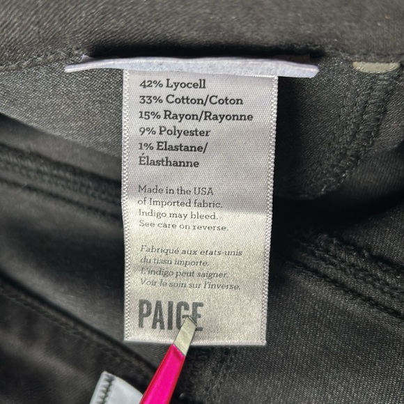 PAIGE Verdugo Ultra Skinny Black Silk Coated Skinny Jean EUC - Picture 5 of 10